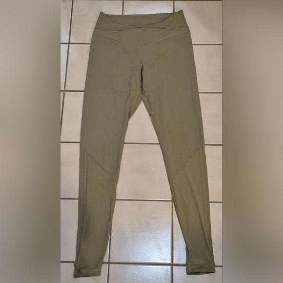 Lululemon Nulu Crisscross Mesh Stirrup Tight Bronze Green – Size 10 - Picture 4 of 6